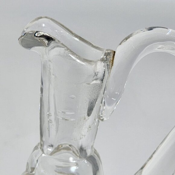 Cruet Clear Glass Etched Grape Leaf Pattern Oil Or Vinegar Decanter Carafe VTG - Picture 12 of 12